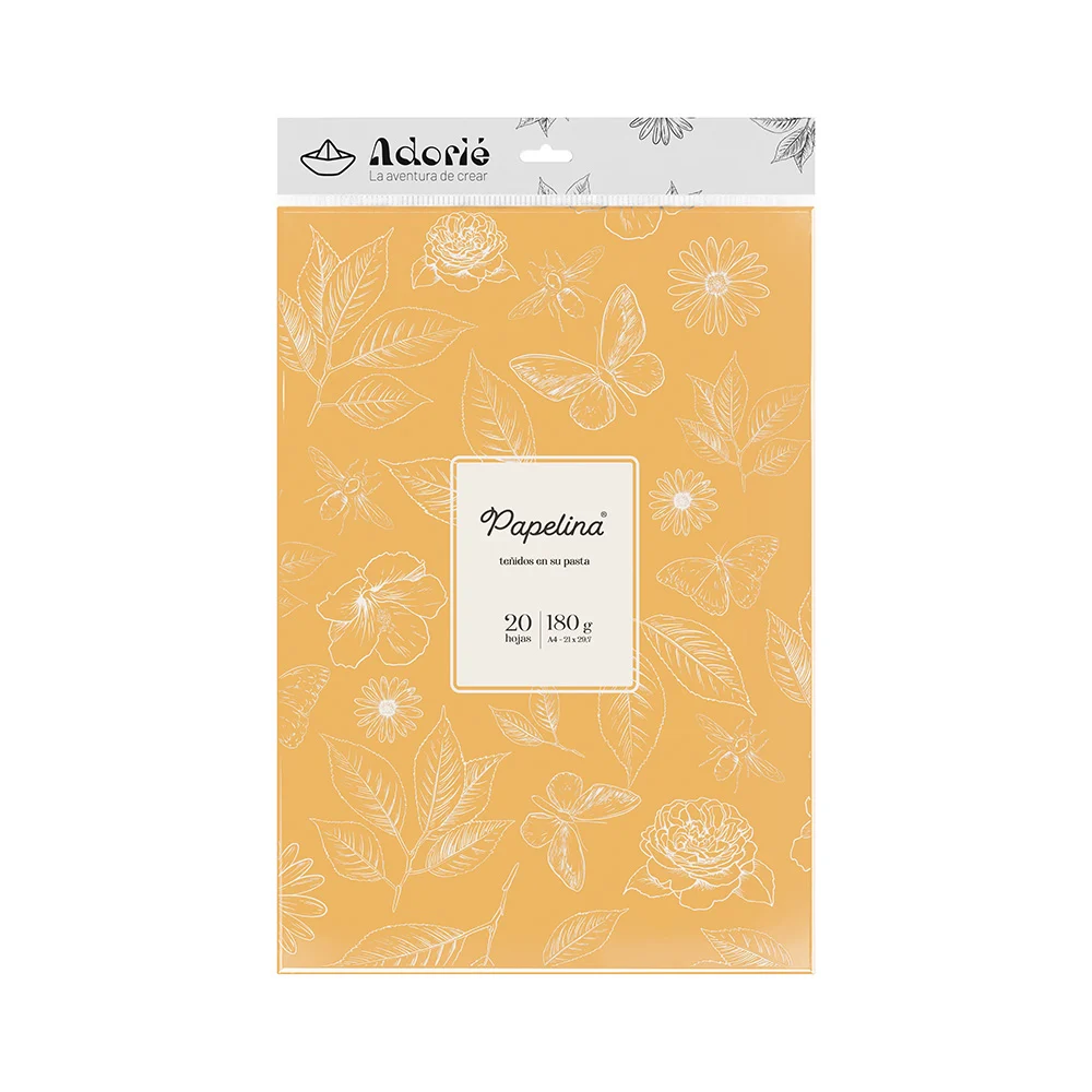 Adorie A4 180 Grs Papelina Naranja Fluo X 20 Hojas