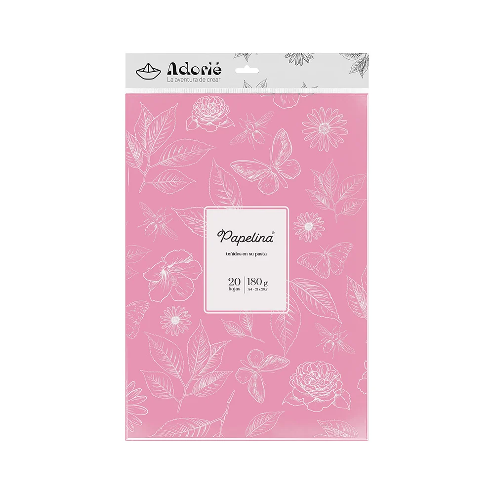 Adorie A4 180 Grs Papelina Rosa Fluo X 20 Hojas
