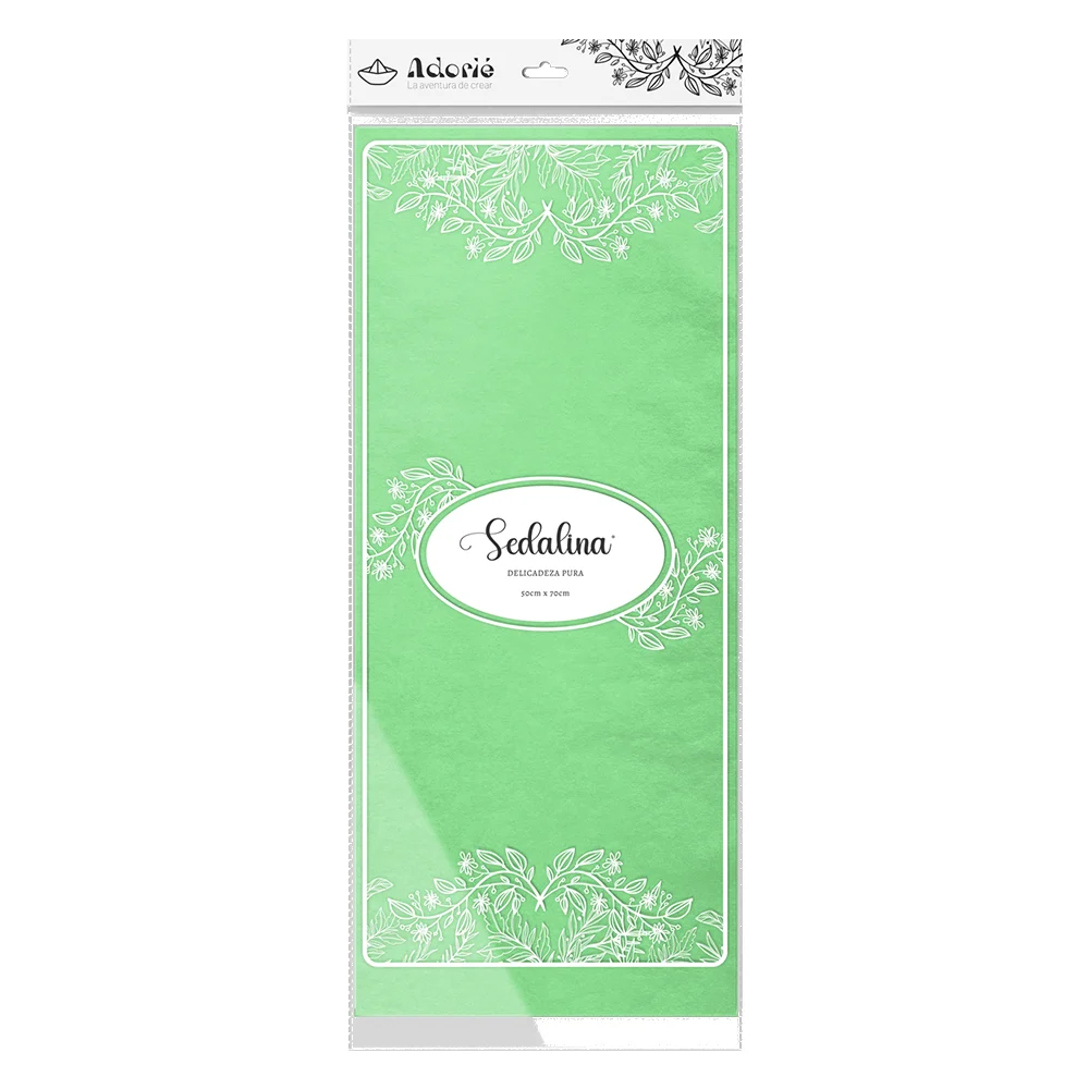 05.34.183_1000-1-1 Adorie 50x70 Sedalina Verde Palido X 25 Hojas - Imagen 1