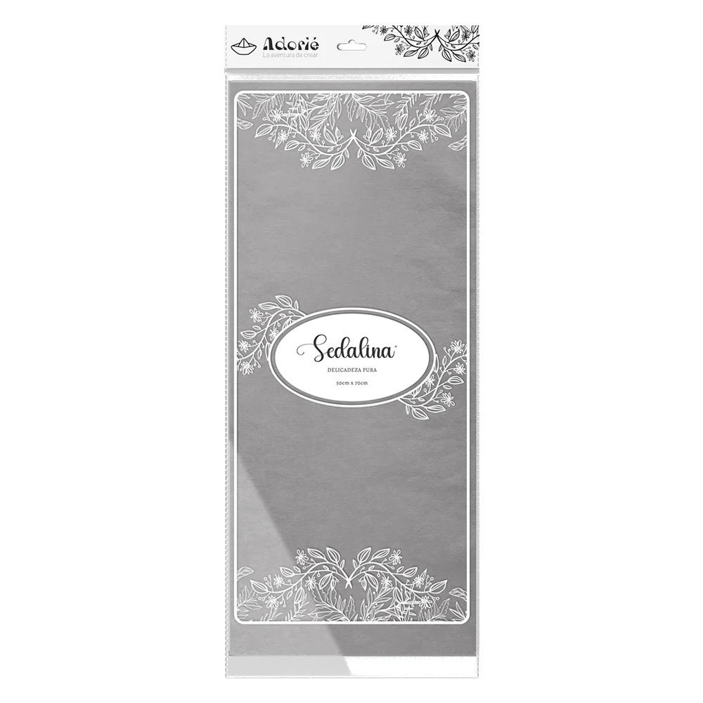 Adorie 50x70 Sedalina Gris Aluminio X 25 Hojas