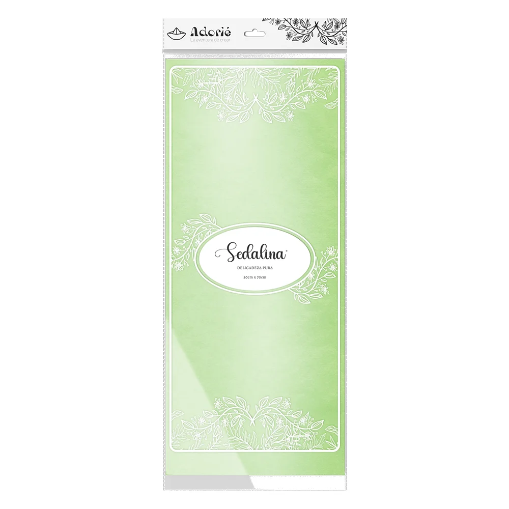 Adorie 50x70 Sedalina Verde Perlado X 25 Hojas