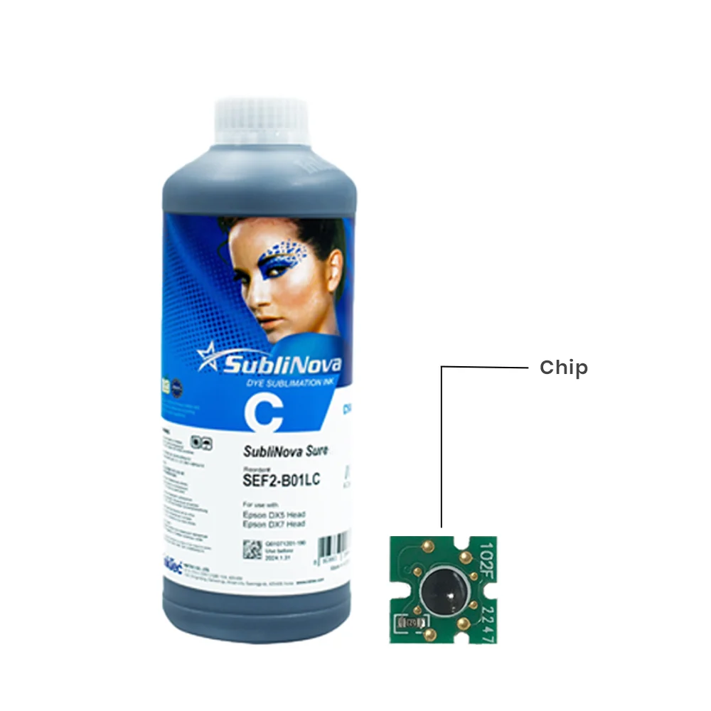 Tinta Inktec Sublinova Sure Hd Cyan Epson Dx5/7 Serie F X 1l C/chip