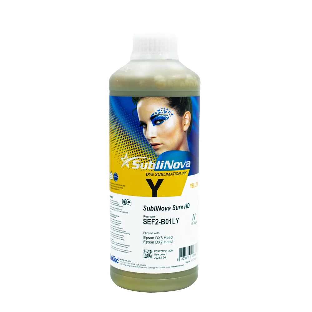 Tinta Inktec Sublinova Sure Hd Yellow Para Plotters Dx5 Dx7 Y Tfp X 1 Litro