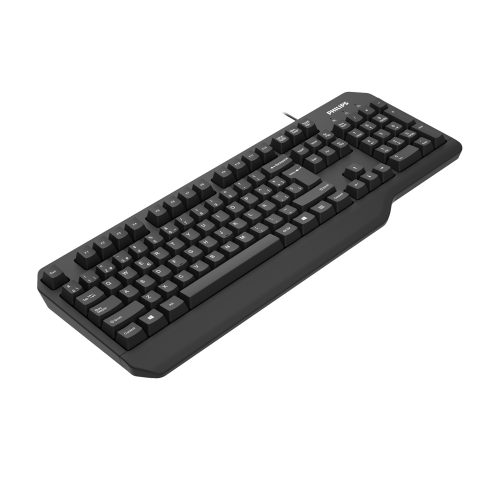 Teclado Esp. Philips K202 Multimedia Ergonomico Negro Usb - Imagen 2