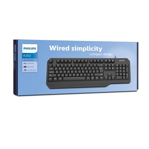 Teclado Esp. Philips K202 Multimedia Ergonomico Negro Usb - Imagen 4