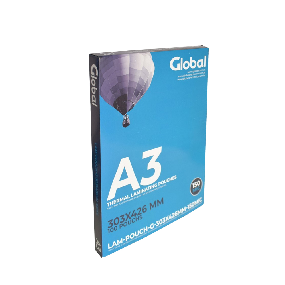 Pouch Glossy Global 150 Micrones 303x426mm A3 X 100