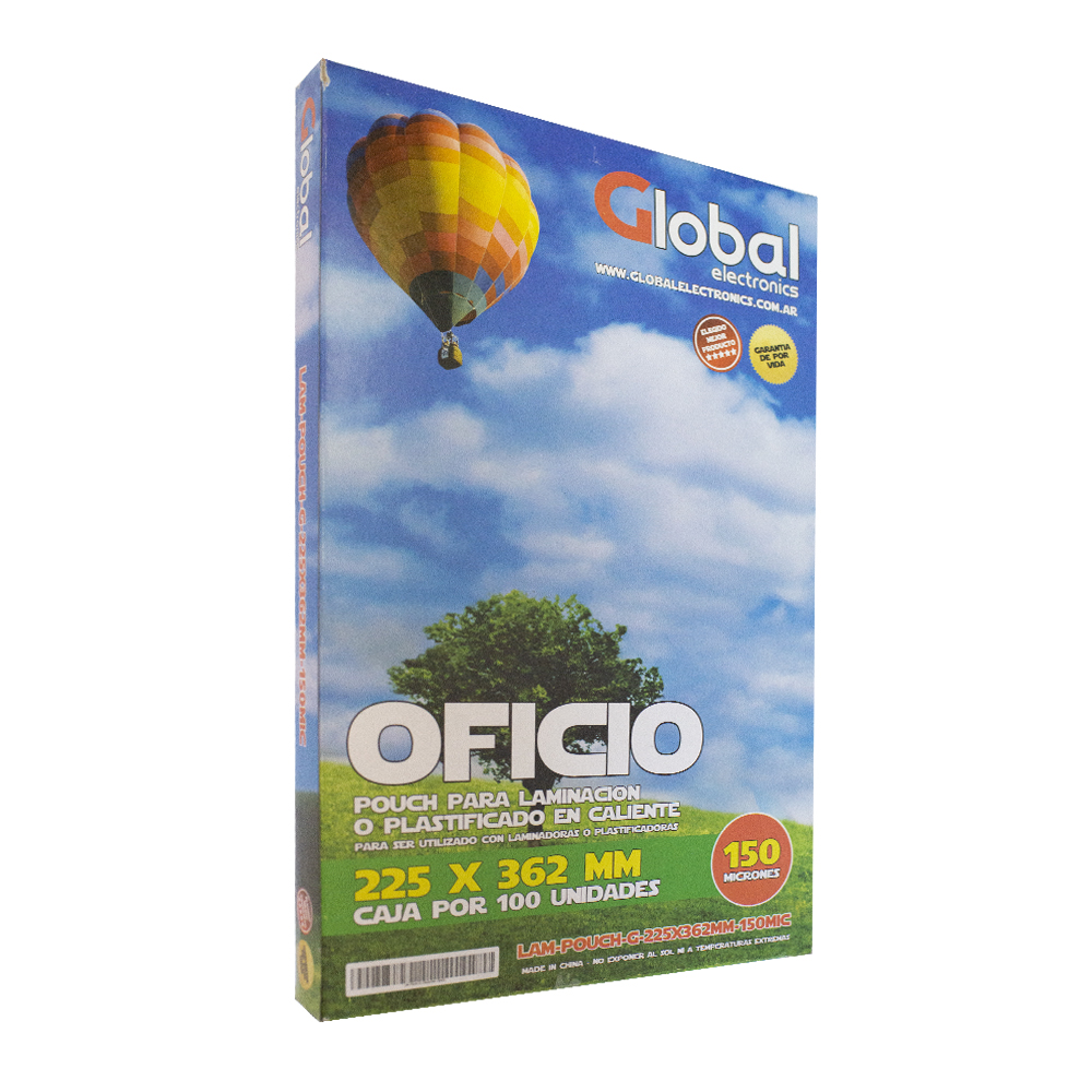 Pouch Glossy Global 150 Micrones 225x362mm Legal X 100