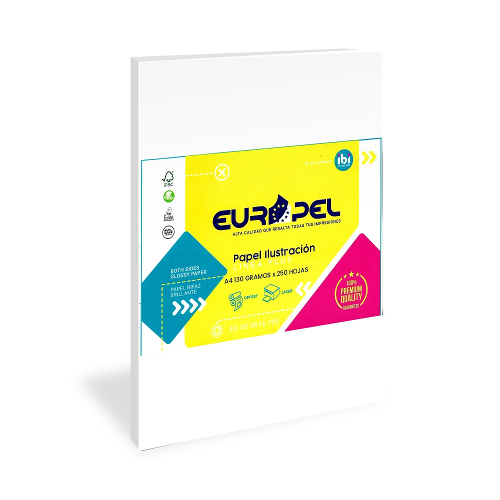 40.16.002_1000-1-1 Papel Ilustracion Europel A4 130 Grs Glossy X 250 Hojas - Imagen 1