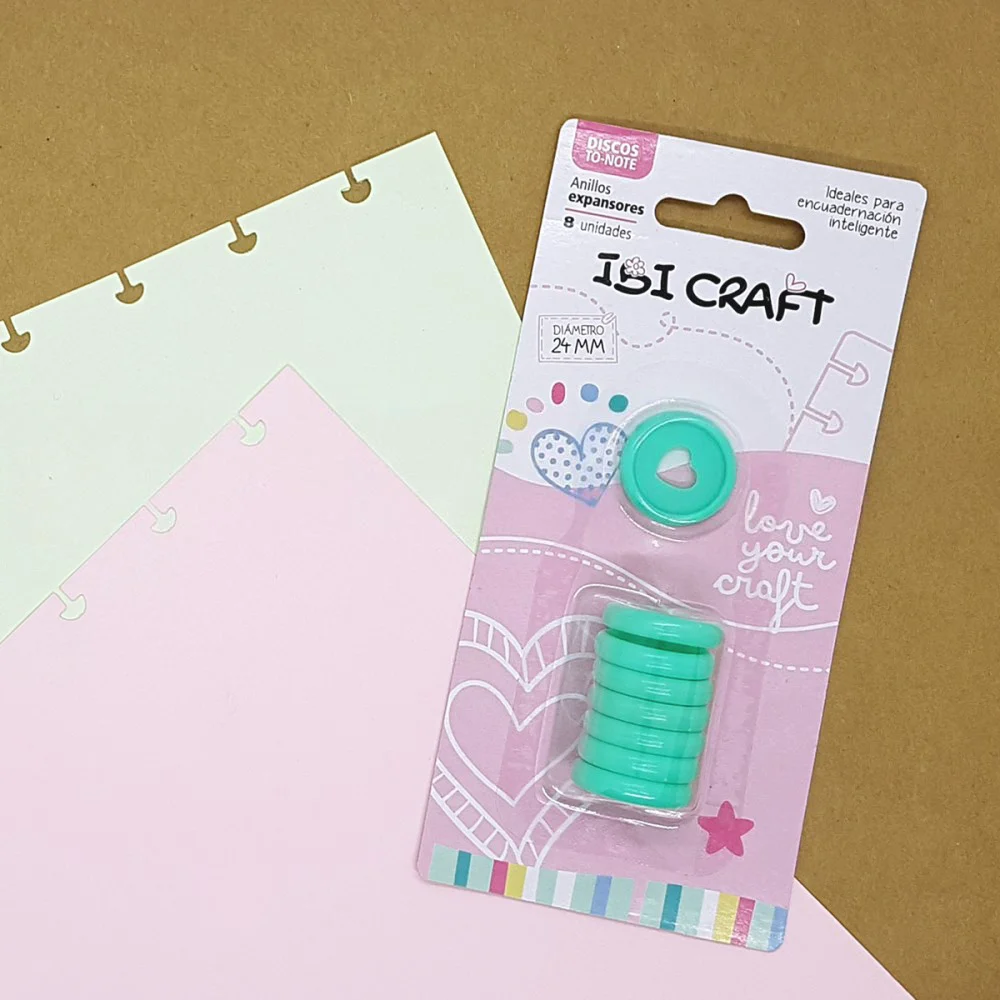 Discos De Expansion Ibi Craft 24mm Corazon X 8pcs Verde P