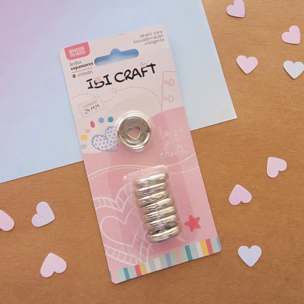 40.25.003_1000-1-1 Discos De Expansion Ibi Craft 24mm Corazon X 8pcs Plata - Imagen 1