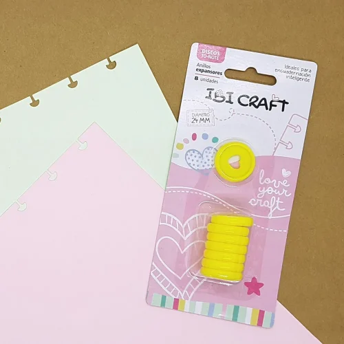 Discos De Expansion Ibi Craft 24mm Corazon X 8pcs Amarillo
