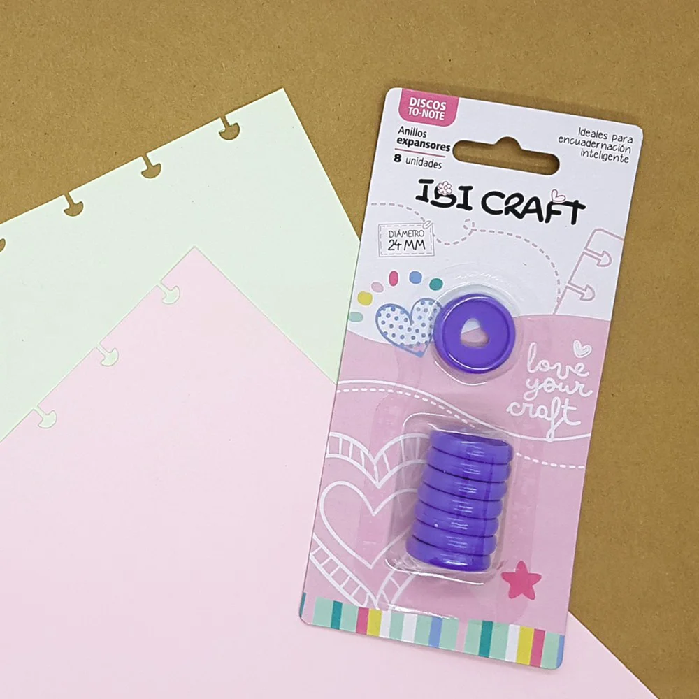Discos De Expansion Ibi Craft 24mm Corazon X 8pcs Lavanda