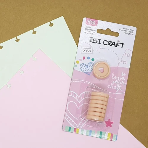 Discos De Expansion Ibi Craft 24mm Corazon X 8pcs Durazno