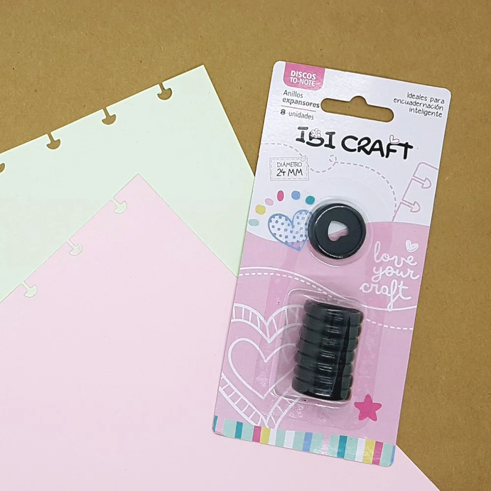 Discos De Expansion Ibi Craft 24mm Corazon X 8pcs Negro