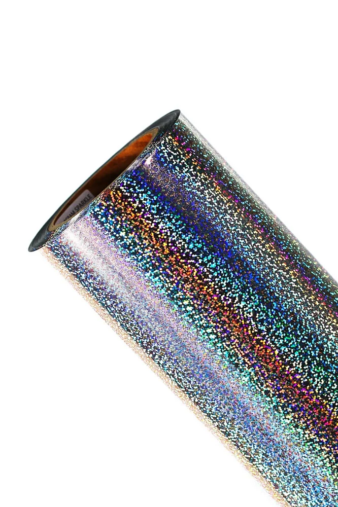 Fh1 Vinilo Termotransferible X 50 Cm Holografico Sparkle Plata X Metro