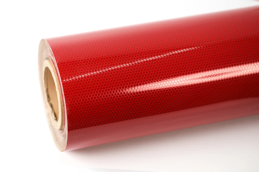 Vinilo Reflectivo S. Hc200 X 62 Cm Alta Intensidad (panal De Abeja) Rojo X Metro