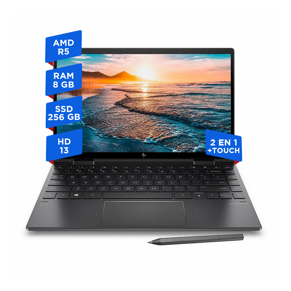 Hp Envy 2 En 1 R5-4500u 8gb 256 Ssd 13 Windows 10 Touch
