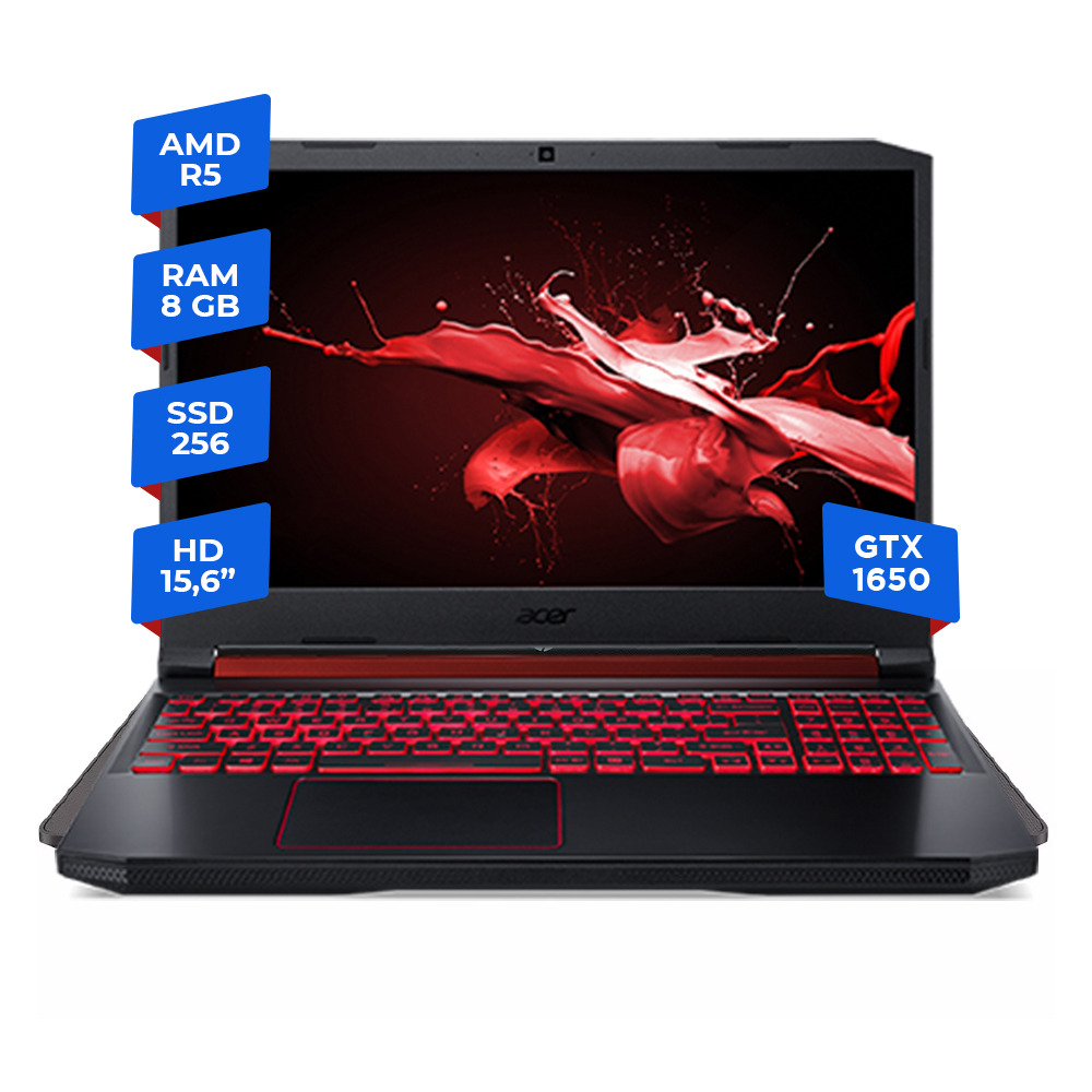 Acer Nitro 5 R5-4600h 8gb 256ssd 15.6 Gtx 1650-4g Windows 10 Home