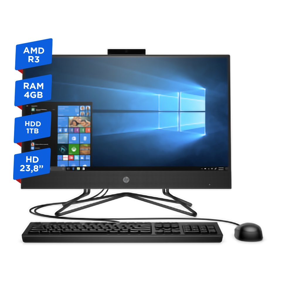 Hp Aio 205 G4 Amd R3 4gb 1tb 23.8 Windows 10 Home