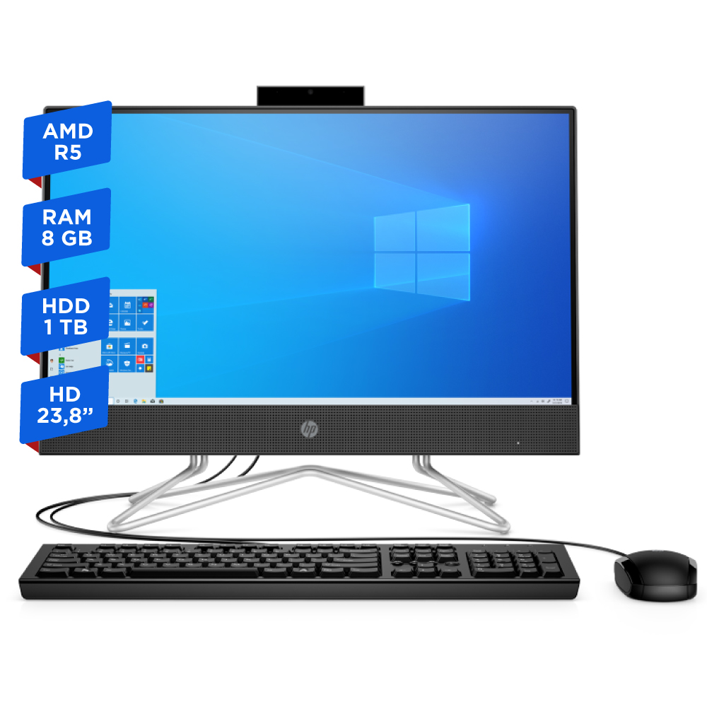 Aio Hp 250g4 R5-3500u 8gb 1tb Hdd-256 Ssd 23.8 Windows 10 Pro