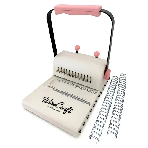 Anilladora Binder Wire 150 Rosa 2:1 A4 En Dos Pasos Agujeros Redondos