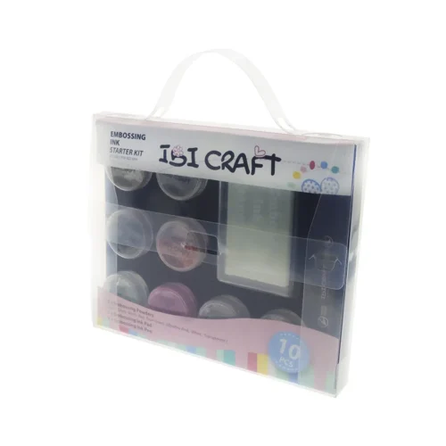 Embossing Set Ibi Craft Marcador Almohadilla Y 8 Frascos X 5 Grs - Imagen 2