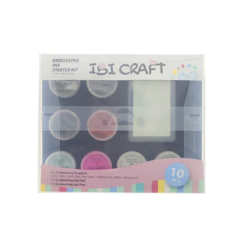 Embossing Set Ibi Craft Marcador Almohadilla Y 8 Frascos X 5 Grs - Imagen 3