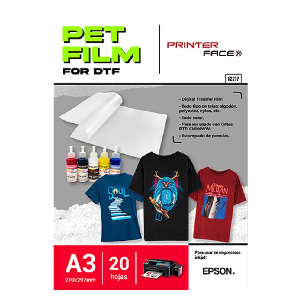 Pet Film Dtf 0.75m A3 X 20