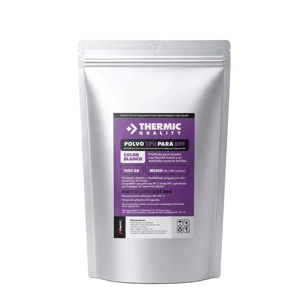 Polvo Tpu (poliuretano Termoplástico) Para Dtf 1kg Tamaño Particulas Medio