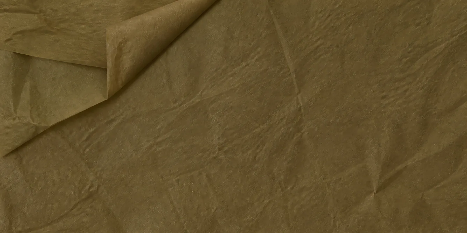 Textura del papel seda verde selva, con sus arrugas finas y sus pliegues