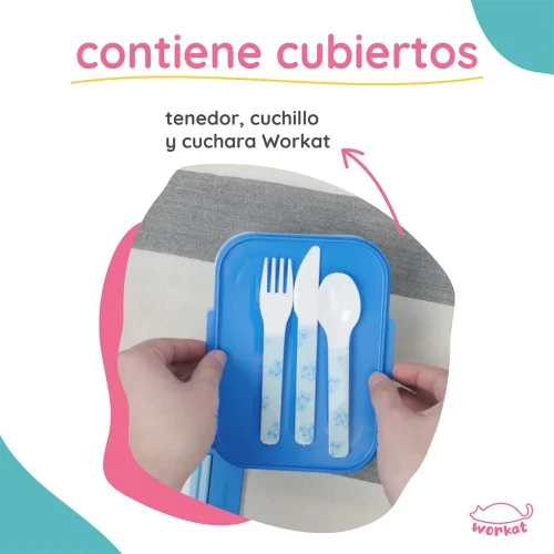 Lunchera Workat Lunchi Gris + Blanco De Polimero Sublimable - Imagen 3