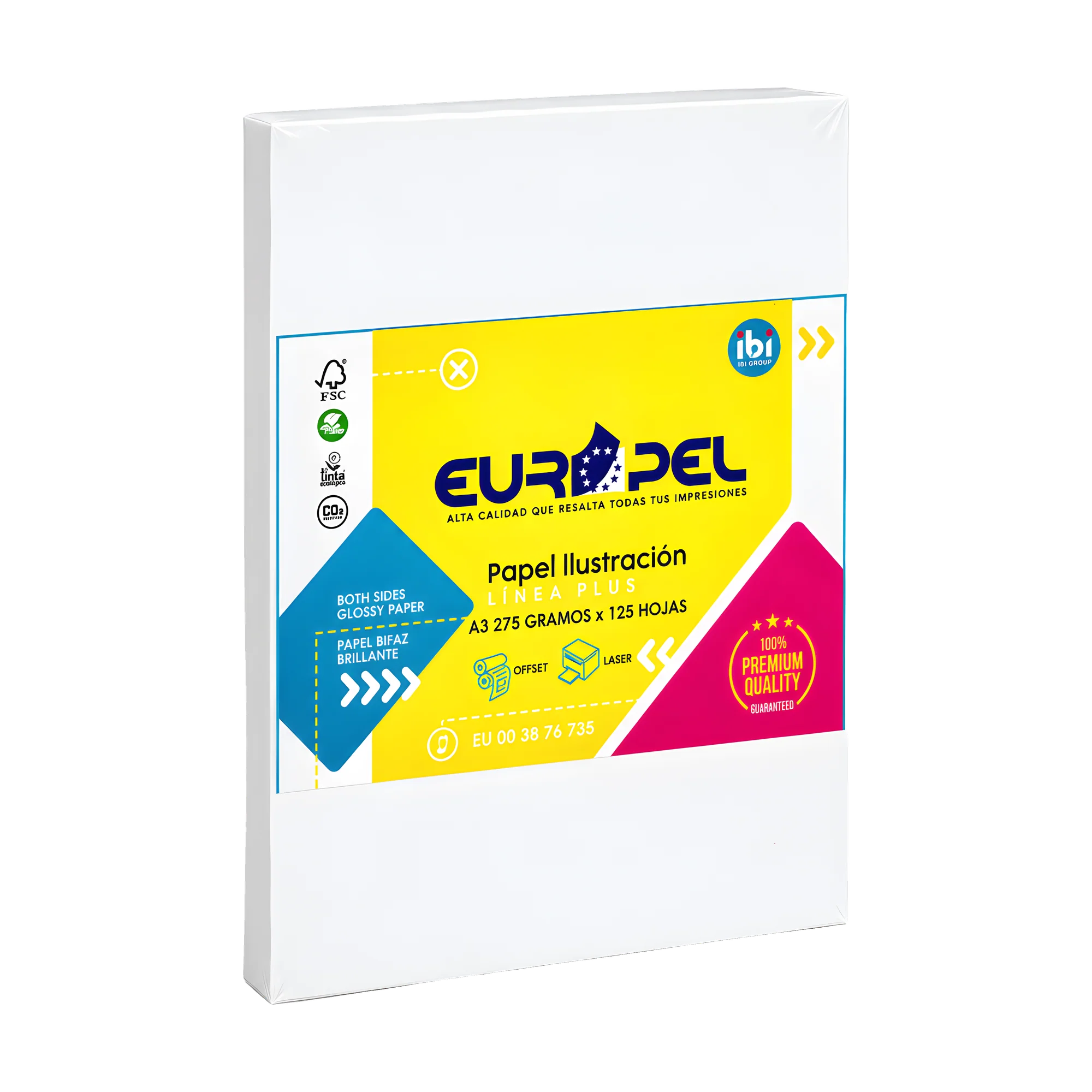 Papel Ilustracion Europel A3 275 Grs Glossy X 125 Hojas