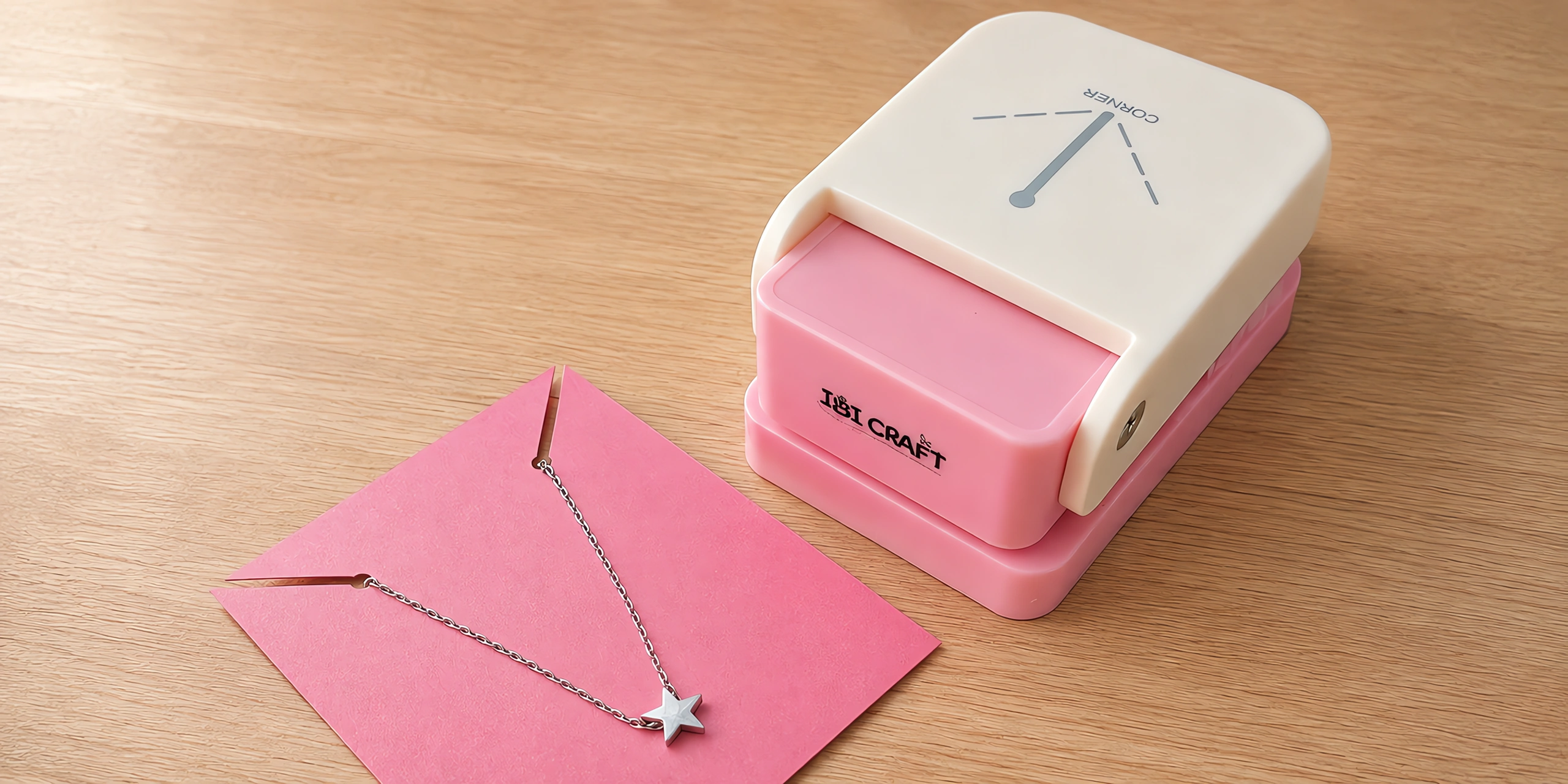 Perforadora Super Punch de Collar de bijouterie sobre la mesa, con el recorte delante