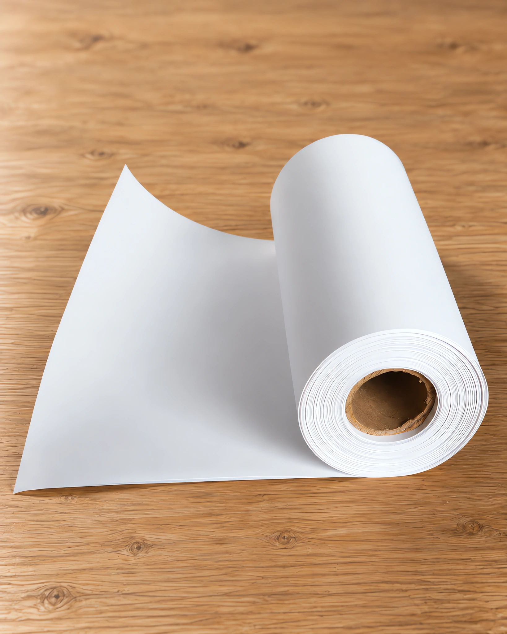 Rollo de papel para sublimar {COLOR}, sobre la mesa de trabajo