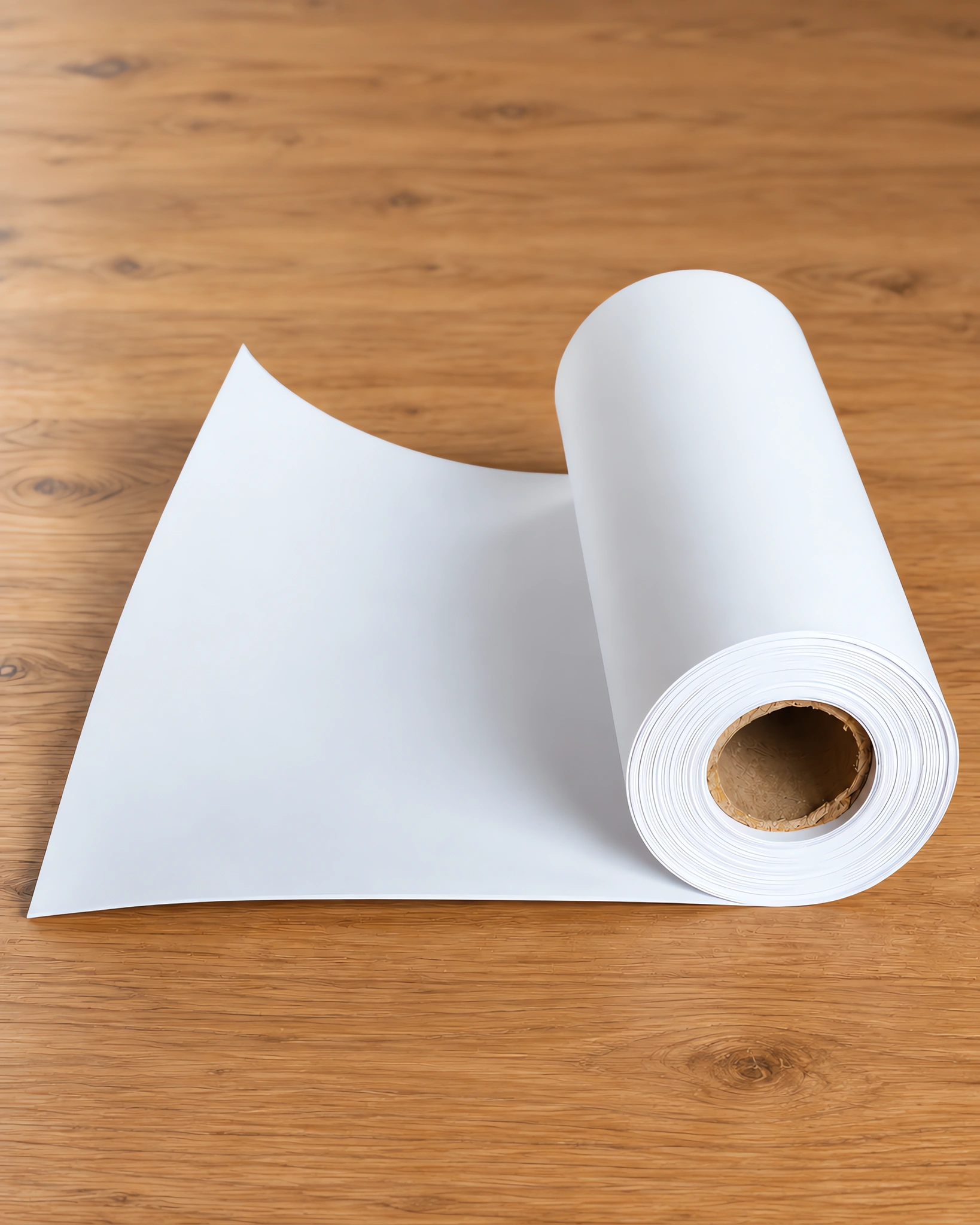 Rollo de papel para sublimar {COLOR}, sobre la mesa de trabajo