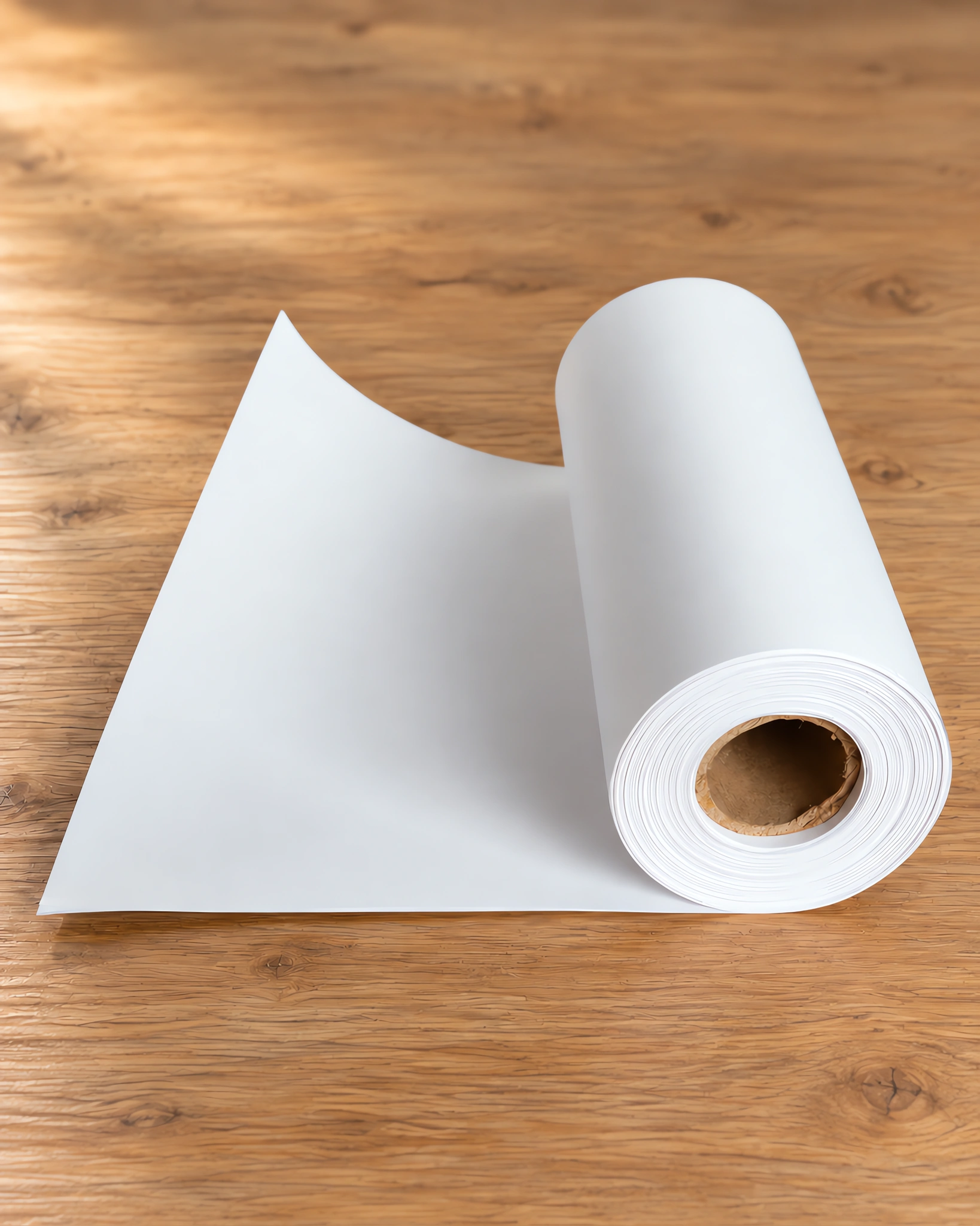 Rollo de papel para sublimar {COLOR}, sobre la mesa de trabajo