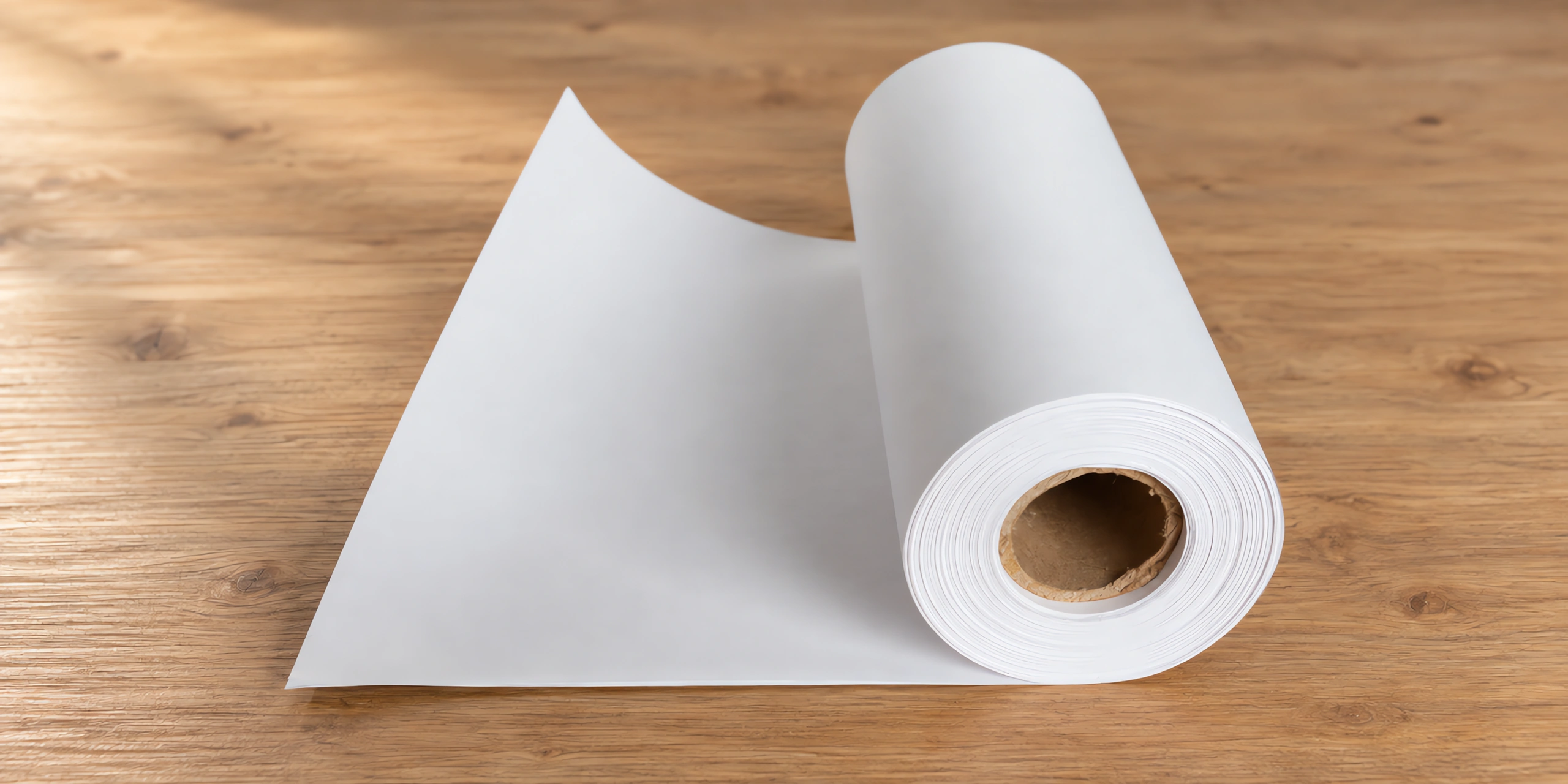 Rollo de papel para sublimar {COLOR}, sobre la mesa de trabajo
