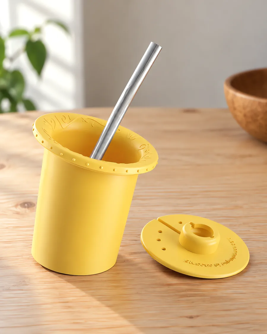 Parte interna de mate amarillo toscano, con su bombilla y su disco