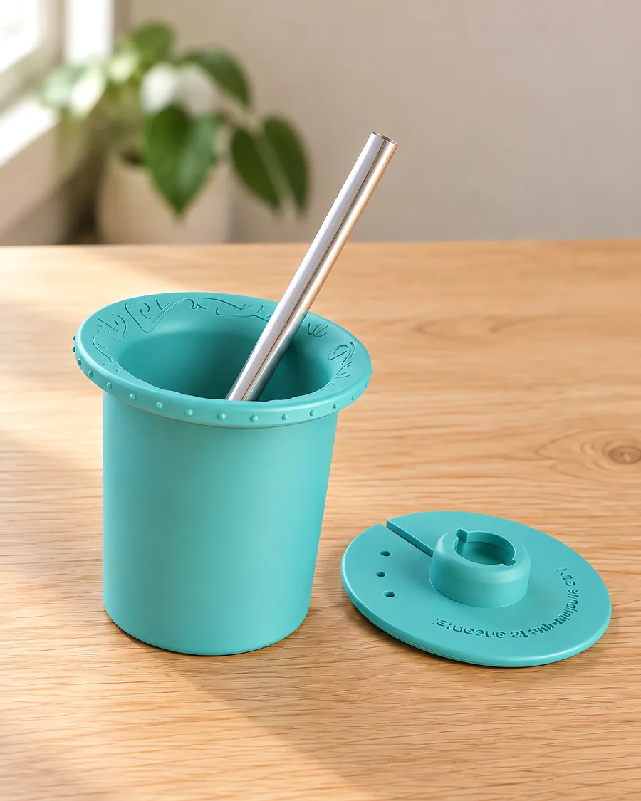 Parte interna de mate aquamarine, con su bombilla y su disco
