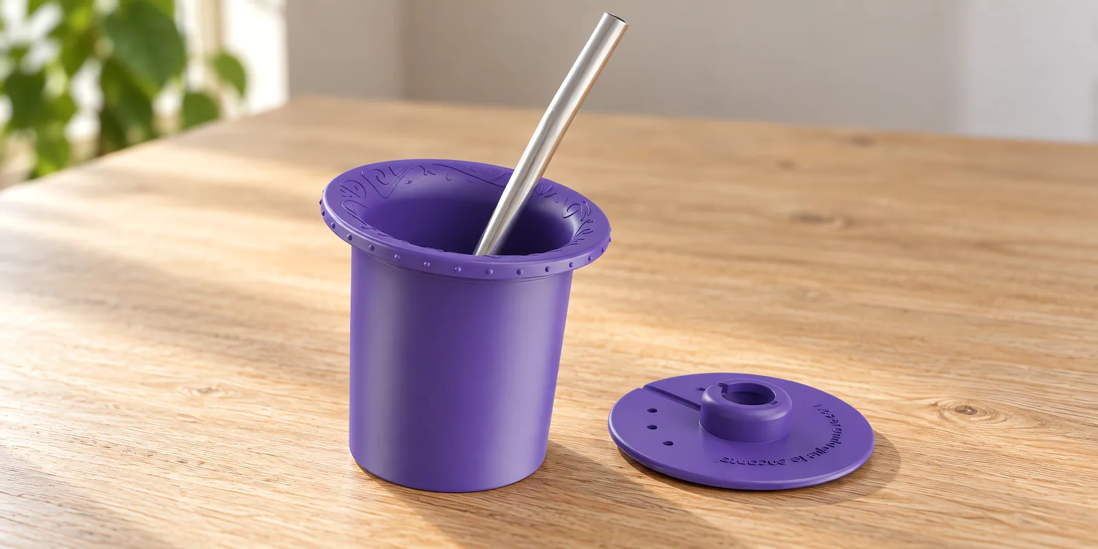 Parte interna de mate mora púrpura, con su bombilla y su disco