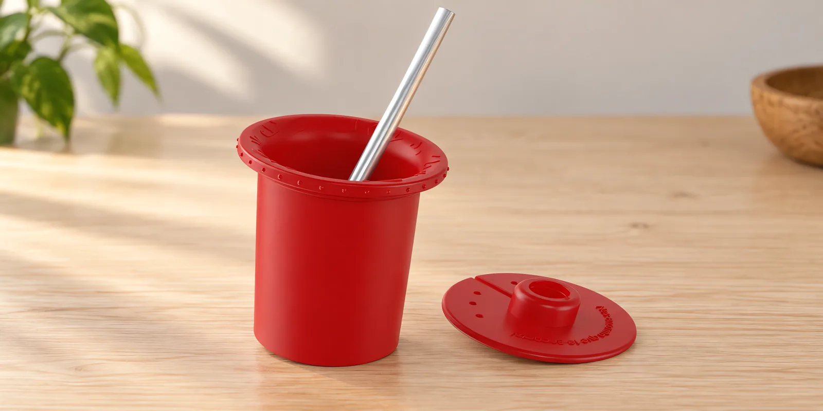 Parte interna de mate rojo, con su bombilla y su disco