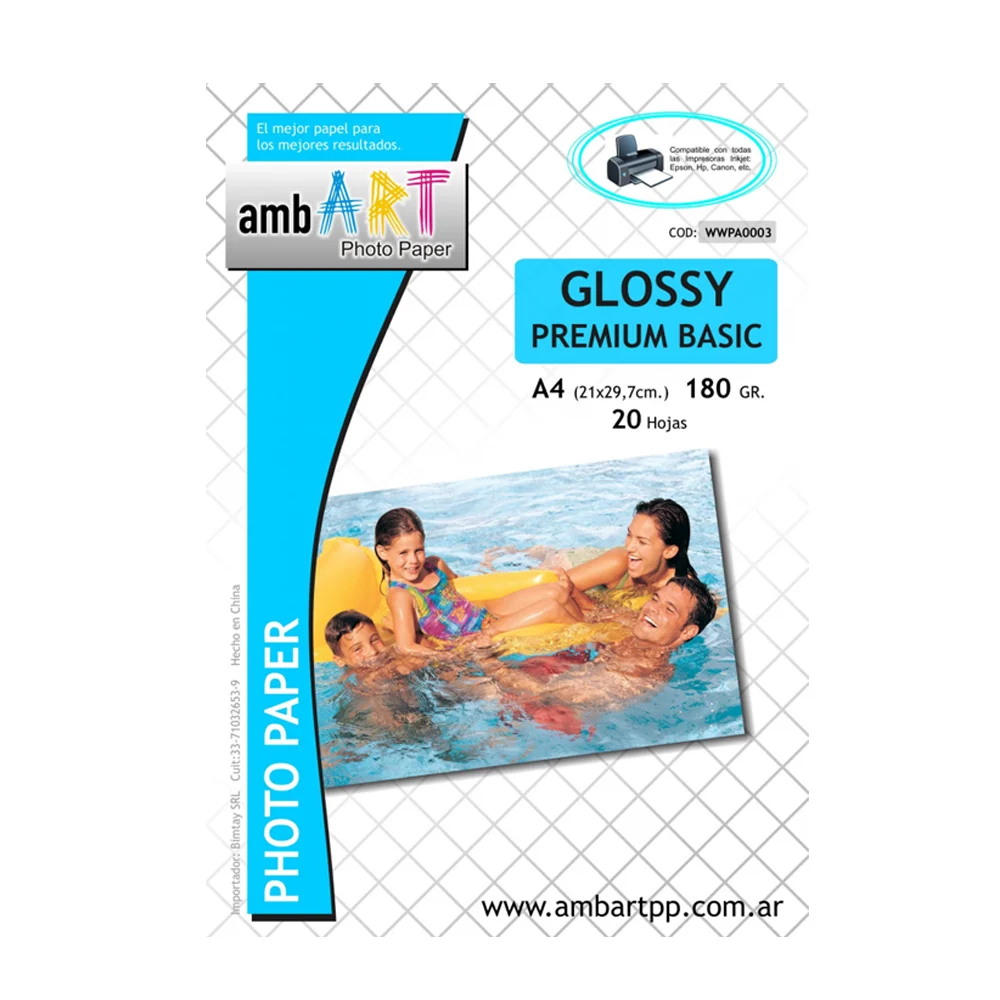 Ambart A4 180 Grs Fotografico Glossy X 20 Hojas