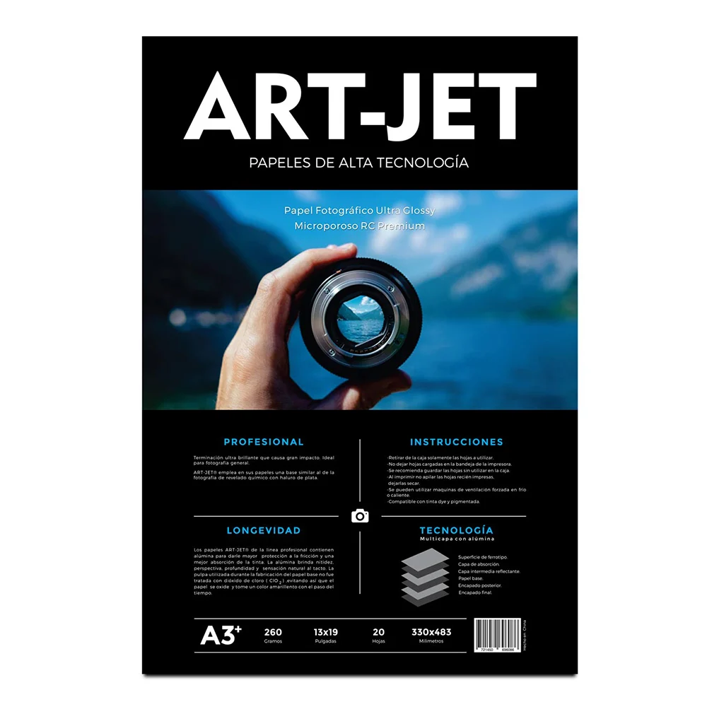 Art-jet A3+ 260 Grs Microporoso Ultra Glossy X 20 Hojas
