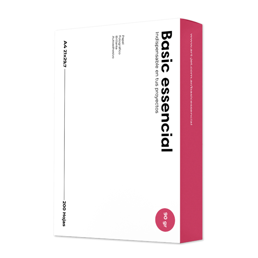 Basic Essencial A4 90 Grs Fotografico Adhesivo Glossy X 200 Hojas