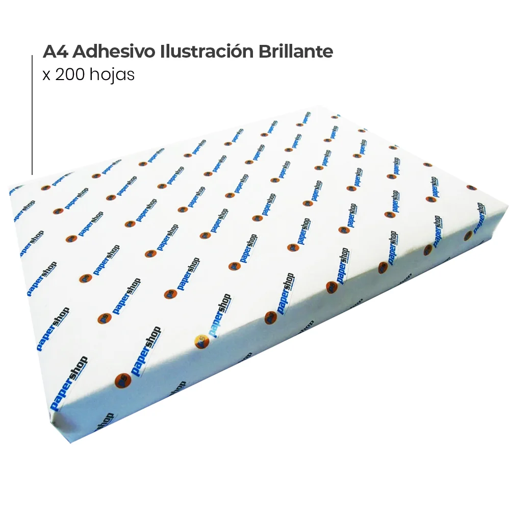 Paper Shop Couche A4 Ilustracion Adhesivo Brillante X200 Hojas