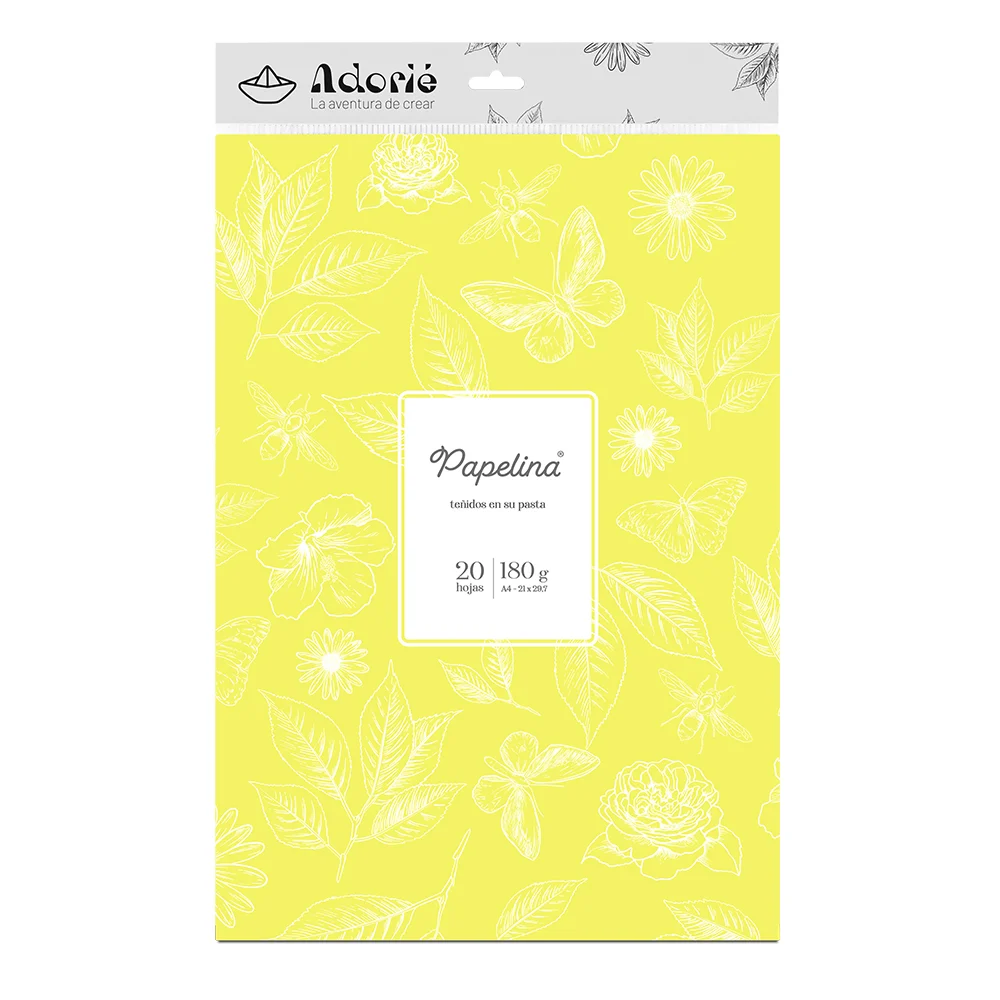Adorie A4 180 Grs Papelina Amarillo Patito X 20 Hojas
