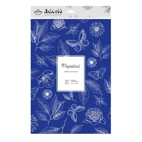 Adorie A4 180 Grs Papelina Azul Profundo X 20 Hojas