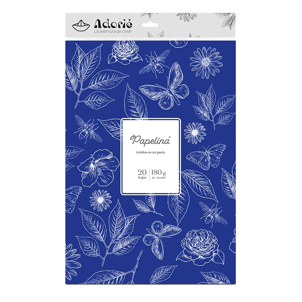 Adorie A4 180 Grs Papelina Azul Profundo X 20 Hojas