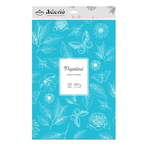 Adorie A4 180 Grs Papelina Celeste Cielo X 20 Hojas