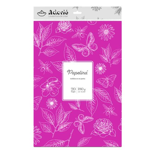 Adorie A4 180 Grs Papelina Fucsia Chic X 20 Hojas